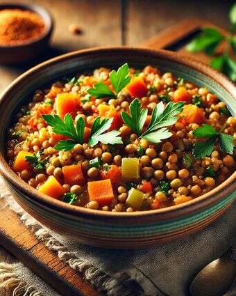 תבשיל עדשים ובורגול | יח"צ חלי ממן תבשיל עדשים ובורגול | יח"צ חלי ממן