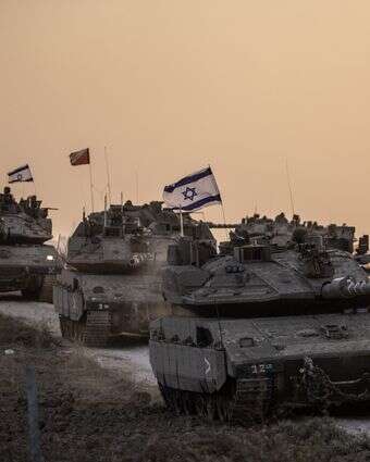 "ראיתי לראשונה איך צה"ל נראה כשהוא רוצה באמת להכות באויב". כוחות שריון מול עזה, 12 באוקטובר 2023 | גטי אימג'ס "ראיתי לראשונה איך צה"ל נראה כשהוא רוצה באמת להכות באויב". כוחות שריון מול עזה, 12 באוקטובר 2023 | גטי אימג'ס