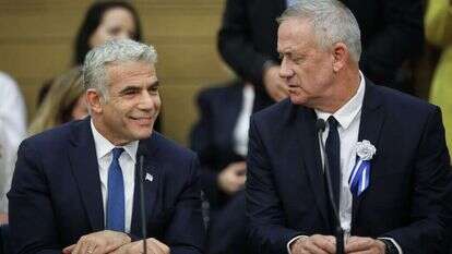 בני גנץ ויאיר לפיד. | נעם ריבקין פנטון, פלאש 90 בני גנץ ויאיר לפיד. | נעם ריבקין פנטון, פלאש 90