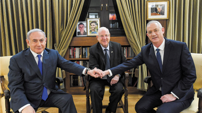 Netanyahu and Gantz at President's residence. Photo: Haim Zach, GPO Netanyahu and Gantz at President's residence. Photo: Haim Zach, GPO