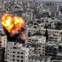 תקיפת צה"ל בעזה במבצע "עלות השחר". | AFP תקיפת צה"ל בעזה במבצע "עלות השחר". | AFP