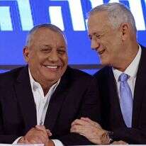 בני גנץ וגדי איזנקוט, המחנה הממלכתי. | AFP בני גנץ וגדי איזנקוט, המחנה הממלכתי. | AFP