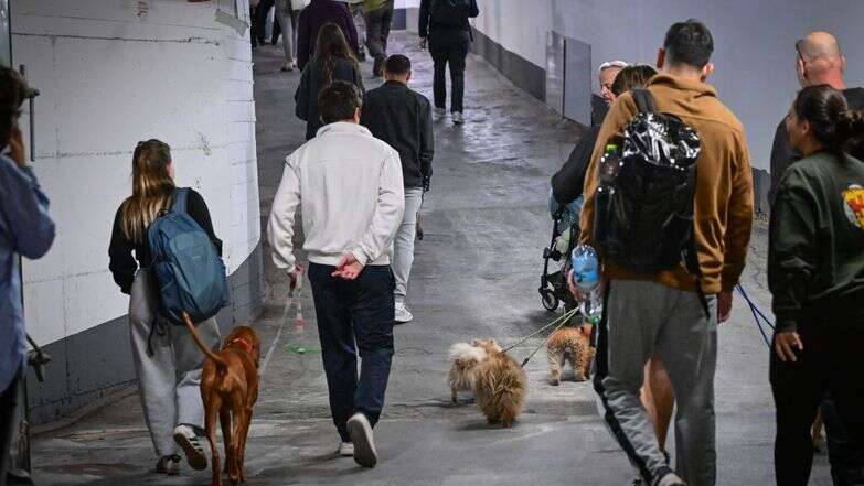 אנשים תופסים מחסה בחניון בתל אביב מפני טילים שנורו מאיראן | אבשלום ששוני - פלאש 90 אנשים תופסים מחסה בחניון בתל אביב מפני טילים שנורו מאיראן | אבשלום ששוני - פלאש 90