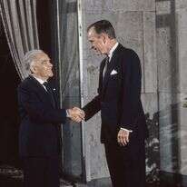 מבט מקראי על ההווה. שמיר ובוש בוועידת מדריד | גטי אימג'ס מבט מקראי על ההווה. שמיר ובוש בוועידת מדריד | גטי אימג'ס