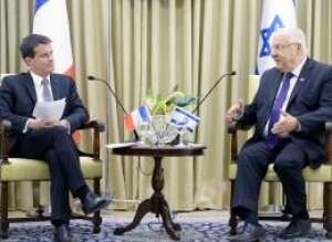 President Rivlin with French Prime Minister Manuel VallsCopyright: GPO/Mark Neiman