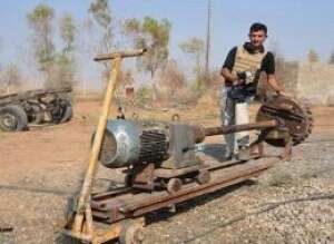 [The machine IS used for drilling and digging tunnels. (Photo: Shahab Botani and Shwan Zangana)]