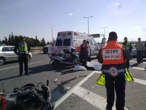 זירת תאונת האופנוע במורשה. אתמול. זירת תאונת האופנוע במורשה. אתמול.