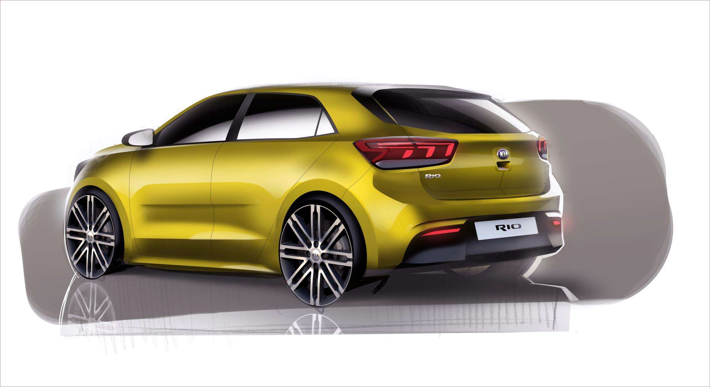 4th Generation Kia Rio_Exterior Rear Quarter Rendering