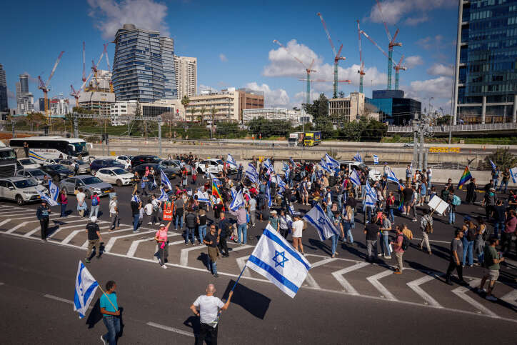 Signs of support for legal reform were vandalized by left-wing protesters  Documentation